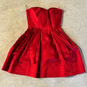 Miu Miu Red Strapless Sweetheart Mini Dress IT 36 (XS)